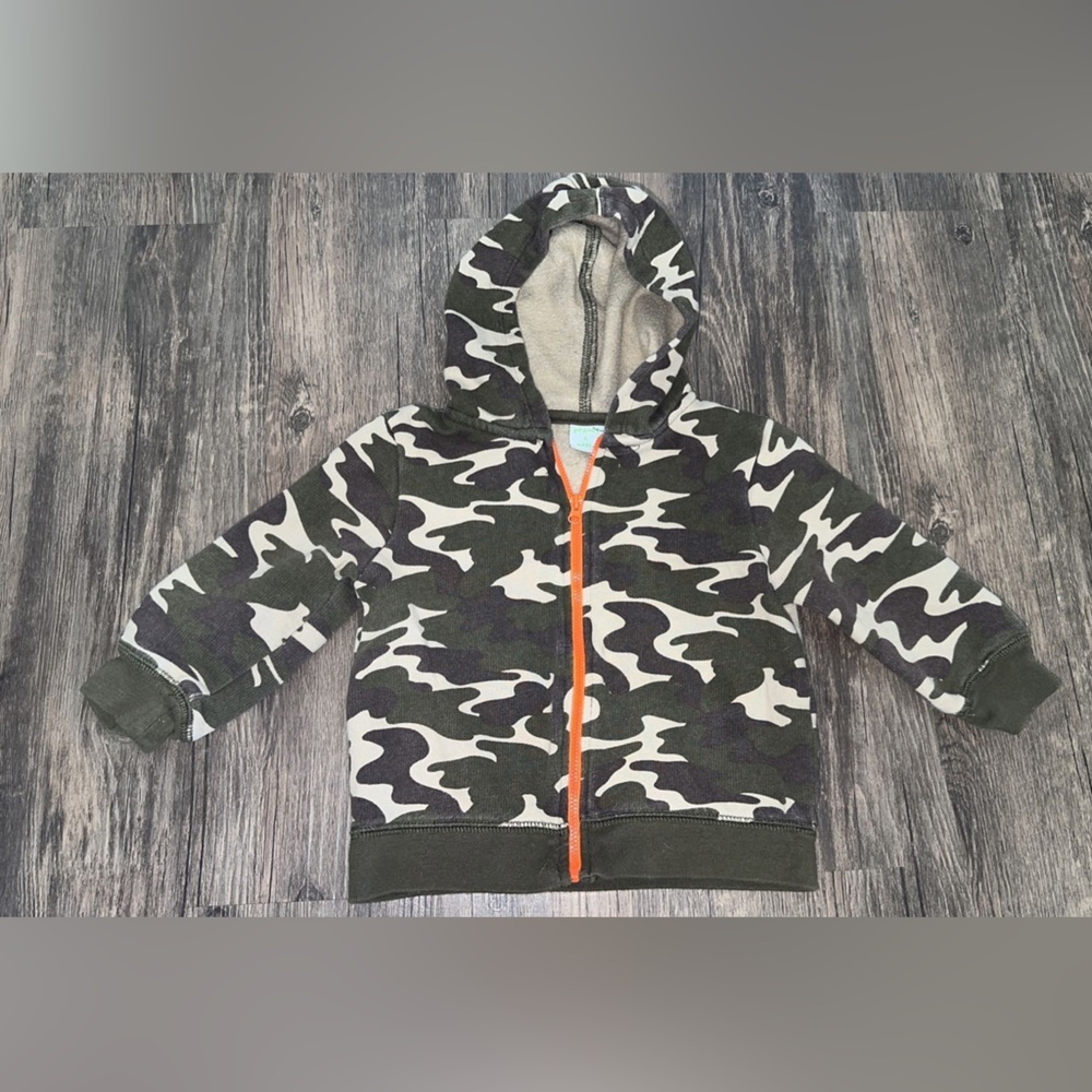 Peanut & Ollie 24 months fleece lined Green Camo zip up